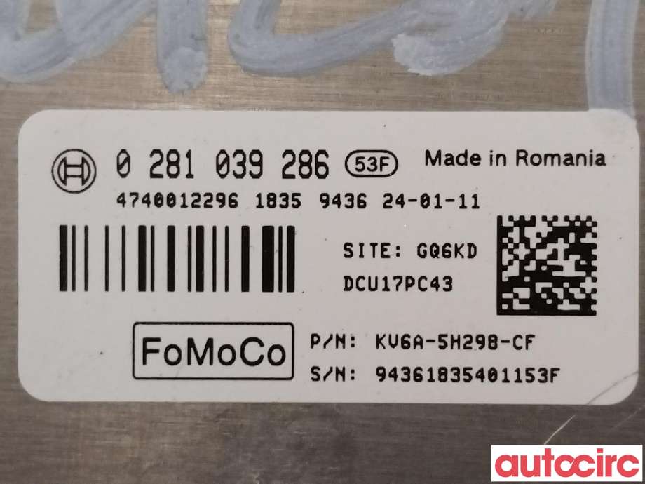 Styreenhet diverse til Ford Transit Connect 2018-->> Type II, Fase 2  (FORD|2598311||KV6A-5H298-CF)