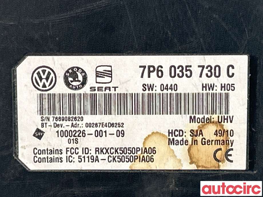 Styreenhet bluetooth til Škoda Superb 2008-2015 (Type II)  (SKODA|7P6035730C)