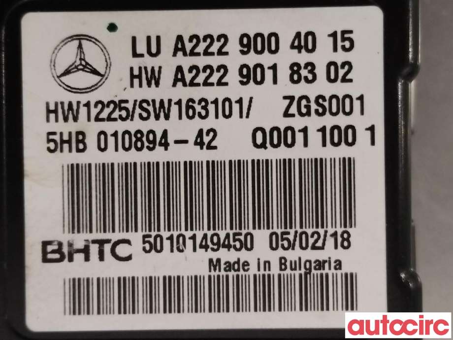 Styreenhet klima/aircondition til Mercedes C-Klasse 2018-2021 (Fase 2) (W205) (W205) (MERCEDES|A2229004015)