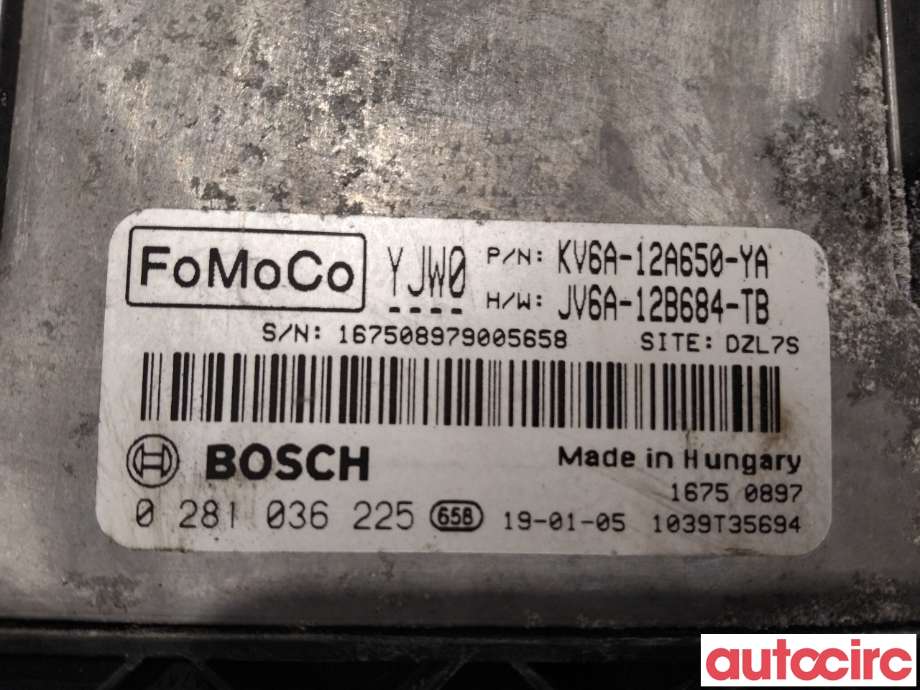 Styreenhet motor til Ford Transit Connect 2018-->> Type II, Fase 2  (FORD|2313997|0281036225|JV6A-12B684-TB)