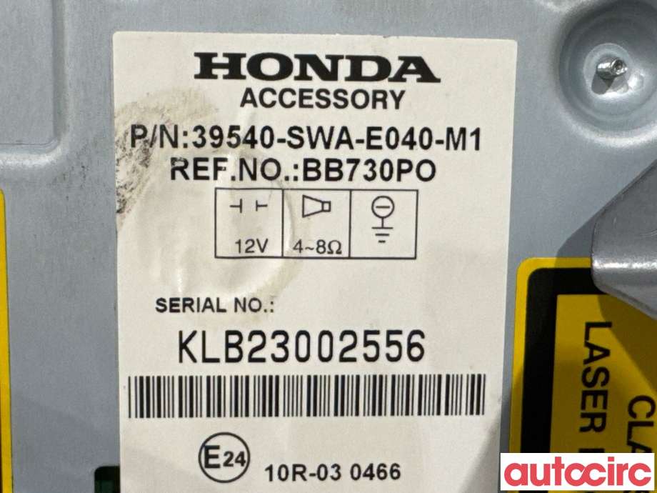 Bilstereo navigasjon til Honda CR-V 2007-2012 (Type III) (HONDA|39540-SWA-E04|BB730P0|39540-SWA-E040-M1)