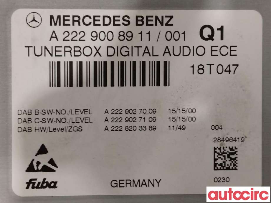 Bilstereo diverse til Mercedes C-Klasse 2018-2021 (Fase 2) (W205) (W205) (MERCEDES|A2229008911)