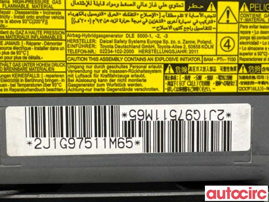 Airbag kne til Toyota Avensis 2009-2015 (Type III, Fase 1) (TOYOTA|7390005030C0||7390005031C0)