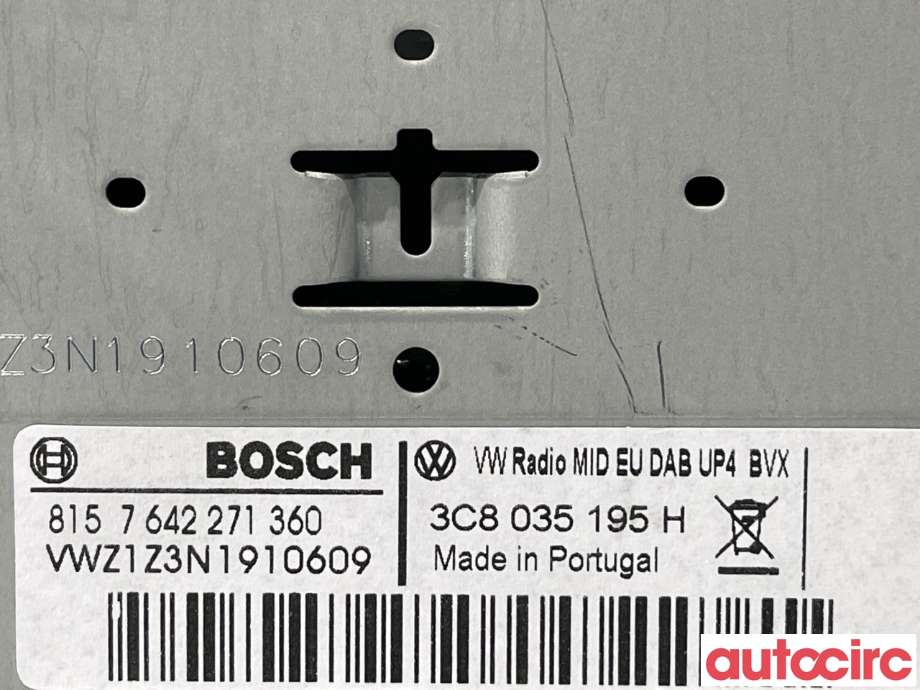 Bilstereo til VW Tiguan 2011-2016 (Type I, Fase 2)  (VOLKSWAGEN|3C8035195H|)