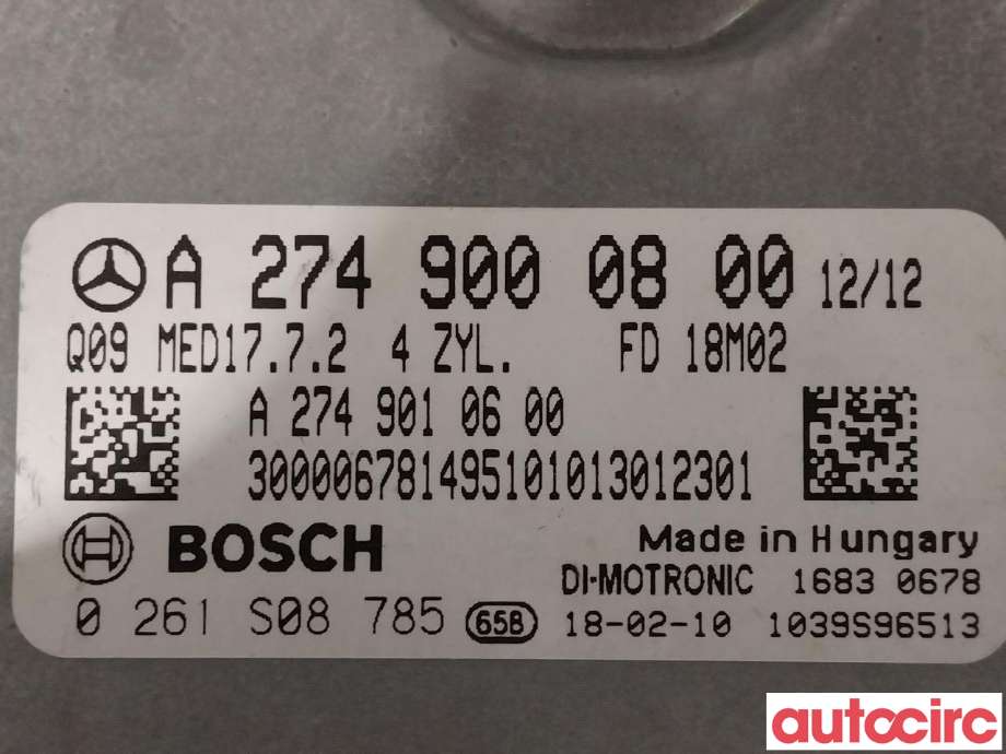 Styreenhet motor til Mercedes C-Klasse 2018-2021 (Fase 2) (W205) (W205) (MERCEDES|A2749000800)