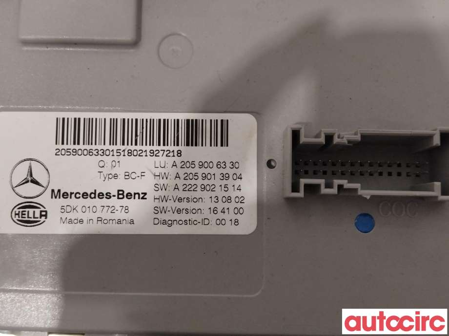 Styreenhet diverse til Mercedes C-Klasse 2018-2021 (Fase 2) (W205) (W205) (MERCEDES|A2059006330)