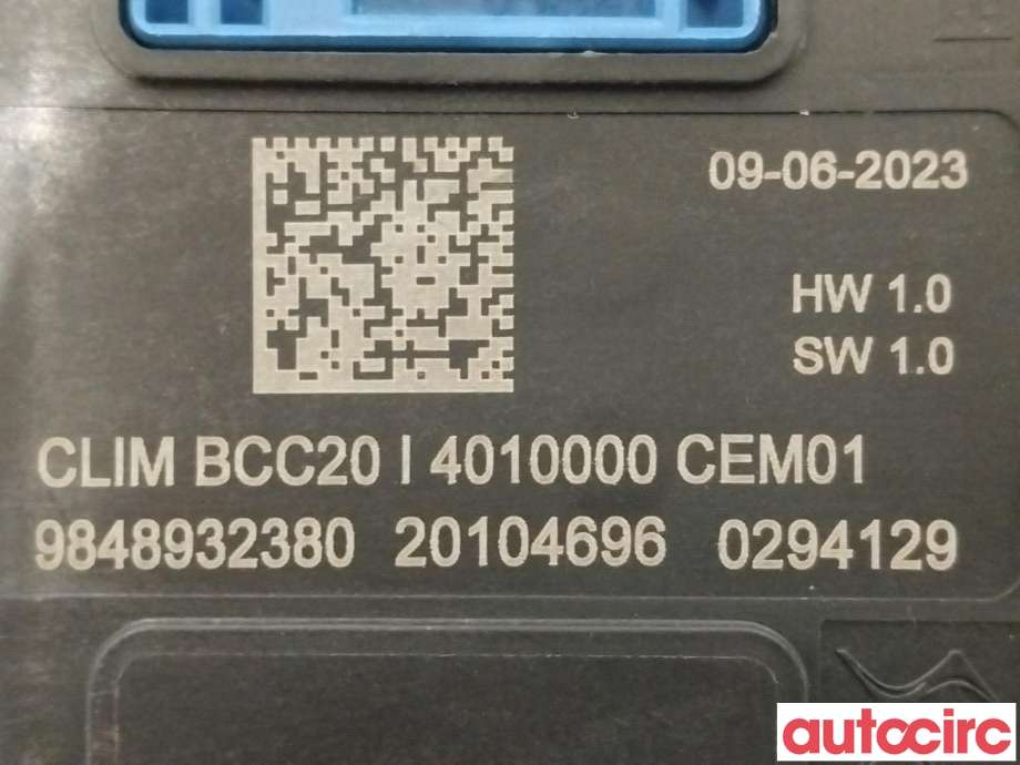 Styreenhet klima/aircondition til Opel Mokka E 2020-->> (Type II)  (OPEL|1692692780|9848932380)