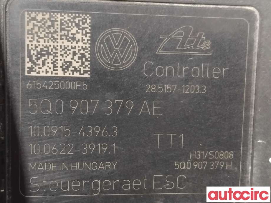 ABS sentral til VW e-Golf 2014-2017 (Fase 1)  (VOLKSWAGEN|5Q0614517AK|100915-43963|5Q0614517AL)