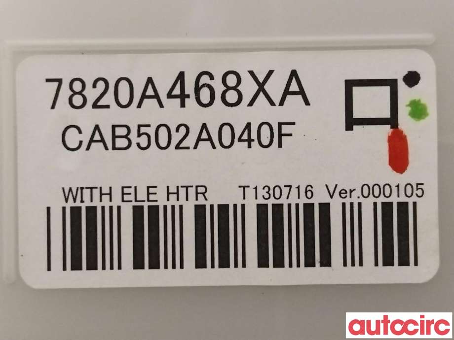 Varmeapparat betjening til Mitsubishi Outlander 2012-2015 (Type III, Fase 1) (MITSUBISHI|7820A468XA|CAB502A040F)