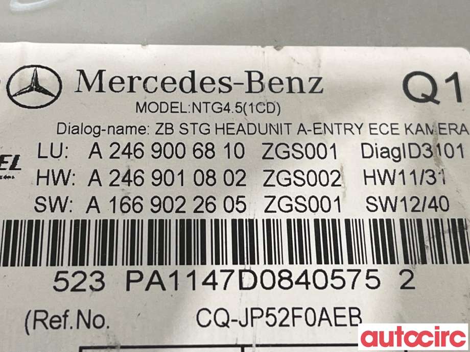 Bilstereo til Mercedes A-Klasse 2012-2018 (W176) (W176) (MERCEDES|A2469006810)