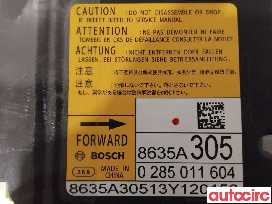Airbag elektronikk til Mitsubishi Outlander 2012-2015 (Type III, Fase 1) (MITSUBISHI|8635A305)