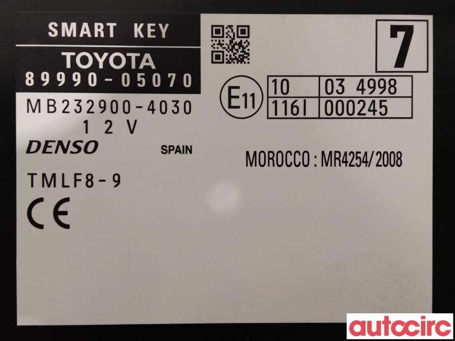 Styreenhet nøkkelfri/keyless til Toyota Avensis 2015-2019 (Type III, Fase 2) (TOYOTA|8999005070)