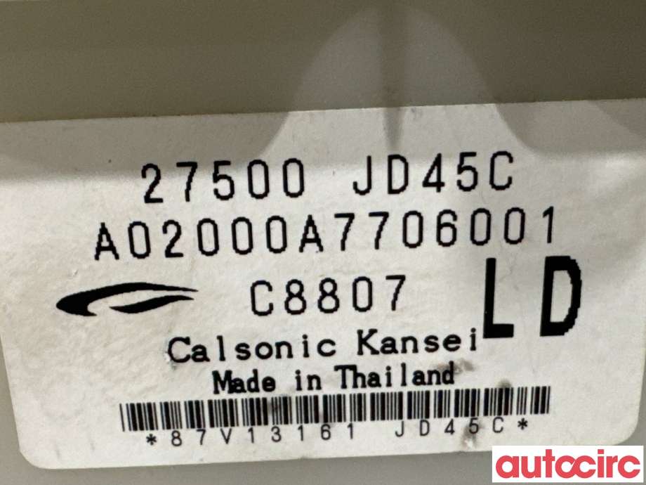 Varmeapparat betjening til Nissan Qashqai 2007-2010 (Type I, Fase 1)  (NISSAN|27500JD45C|)