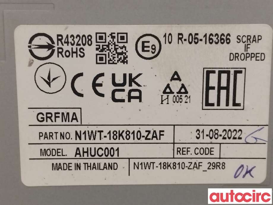 Bilstereo til Ford Ranger / Ranger Raptor 2015-2022  (FORD|2712668|N1WT-18K810-ZAF)