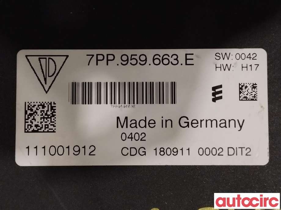 Styreenhet diverse til Porsche Cayenne 2010-2017 (92A) (92A) (PORSCHE|7PP959663E)