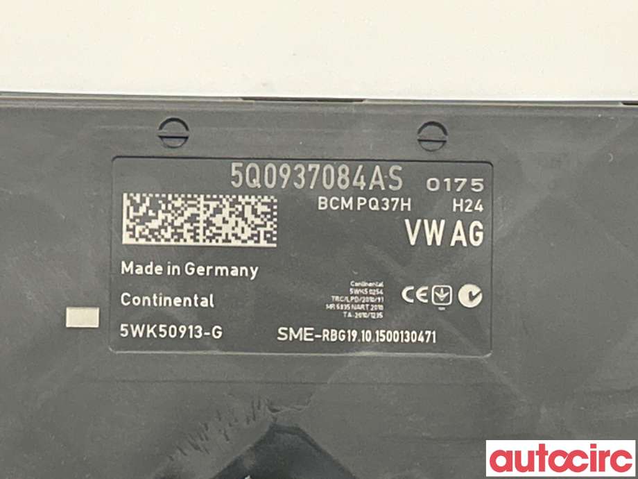 Styreenhet comfort (BCM) til Audi A3 2012-2016 (Type III, Fase 1)  (AUDI|5Q0937084AS)