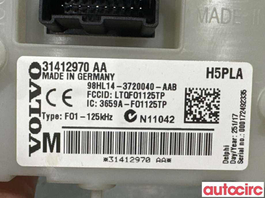 Sikringsboks til Volvo V60/V60 CC 2013-2018 (Type I, Fase 2) (VOLVO|31412971|98HL14-3720040-AAB|31412970)