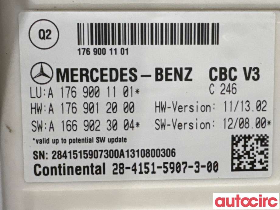Styreenhet diverse til Mercedes A-Klasse 2012-2018 (W176) (W176) (MERCEDES|A1569005303|28-4151-5907-3-00|A1769001101)