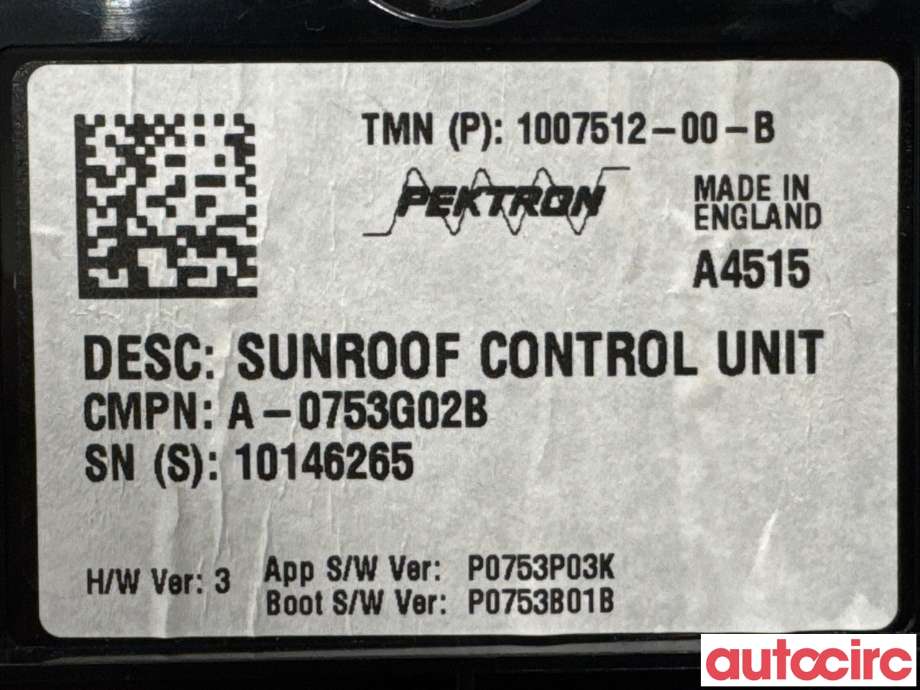 Styreenhet takluke til Tesla Model S 2016-2021 (Fase 2) (TESLA|1007512-00-B|A-0753G02B)