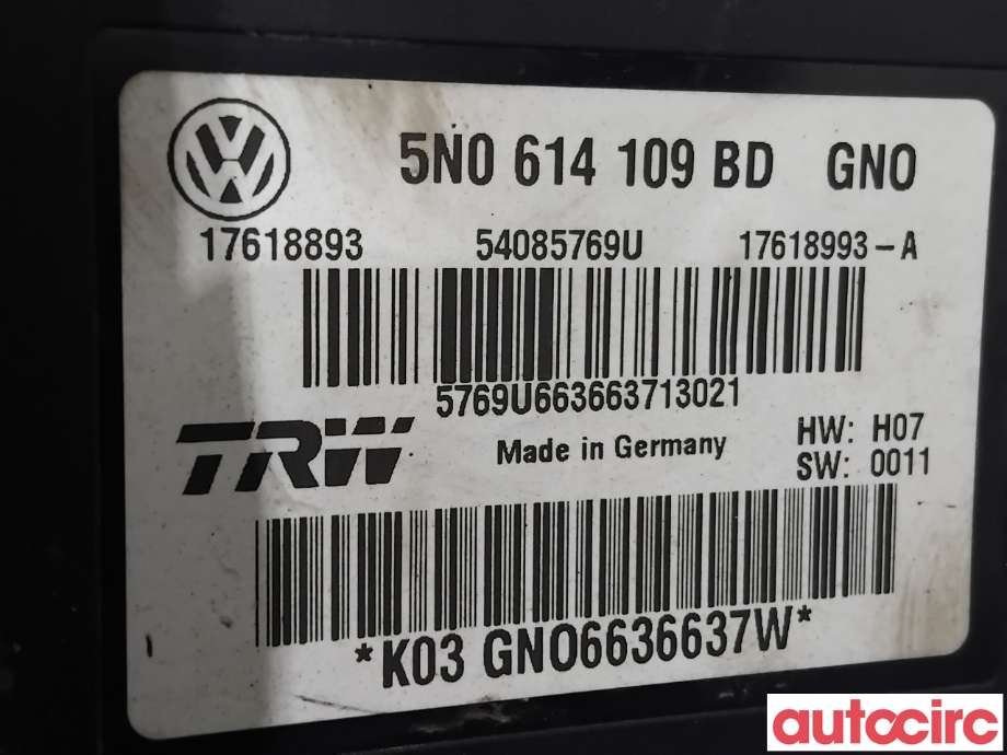 ABS sentral til VW Tiguan 2011-2016 (Type I, Fase 2)  (VOLKSWAGEN|5N0614109BK|54085769U|5N0614109CN)