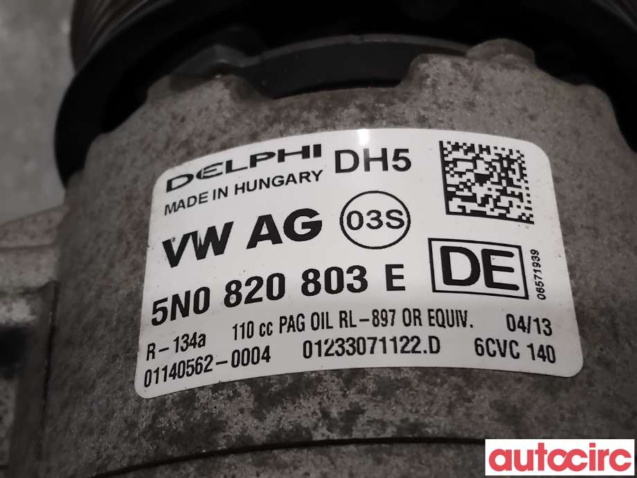 Aircondition kompressor til VW Tiguan 2011-2016 (Type I, Fase 2) (VOLKSWAGEN|5K0820803X|6CVC140|1K0820808F)