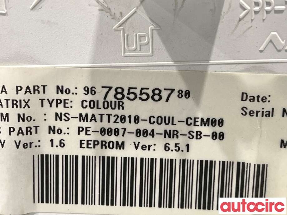 Instrumentpanel til Peugeot 508 2011-2014 (Type I, Fase 1)  (PEUGEOT|6103SW|9800420680)