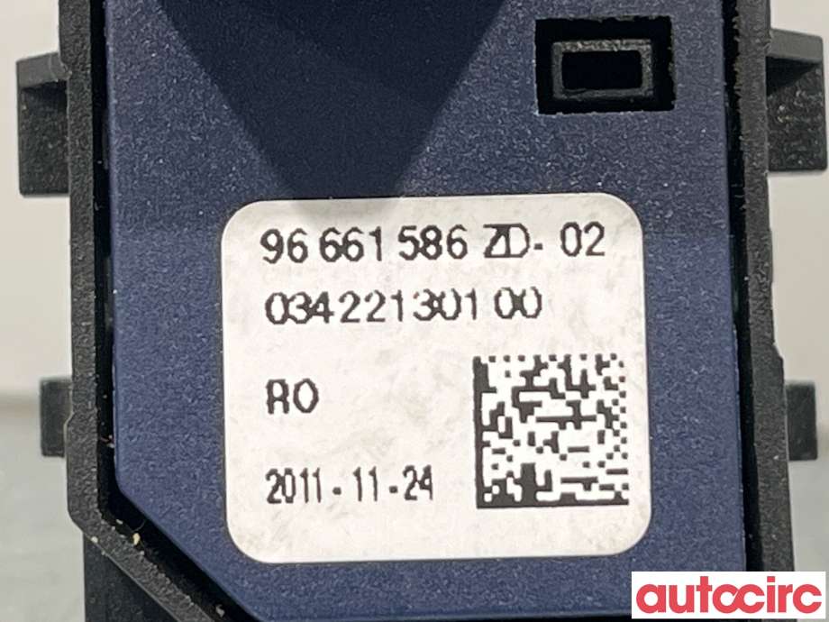 Bryter lys til Peugeot 508 2011-2014 (Type I, Fase 1) (PEUGEOT|6490TH|96661586ZD)