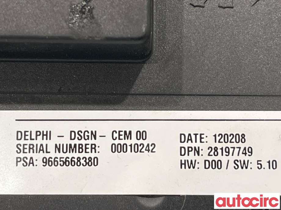 Bryter diverse til Peugeot 508 2011-2014 (Type I, Fase 1) (PEUGEOT|98023785ZD|6593U1|9665668380)