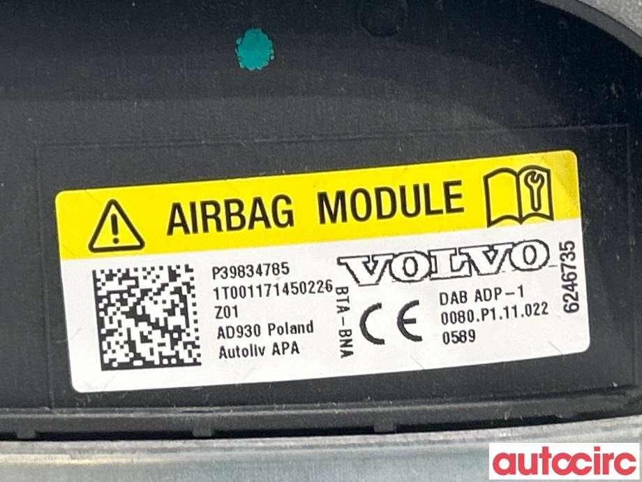 Airbag rattpute til Volvo V90 / V90 CC / S90 2016-->>  (VOLVO|39834785)