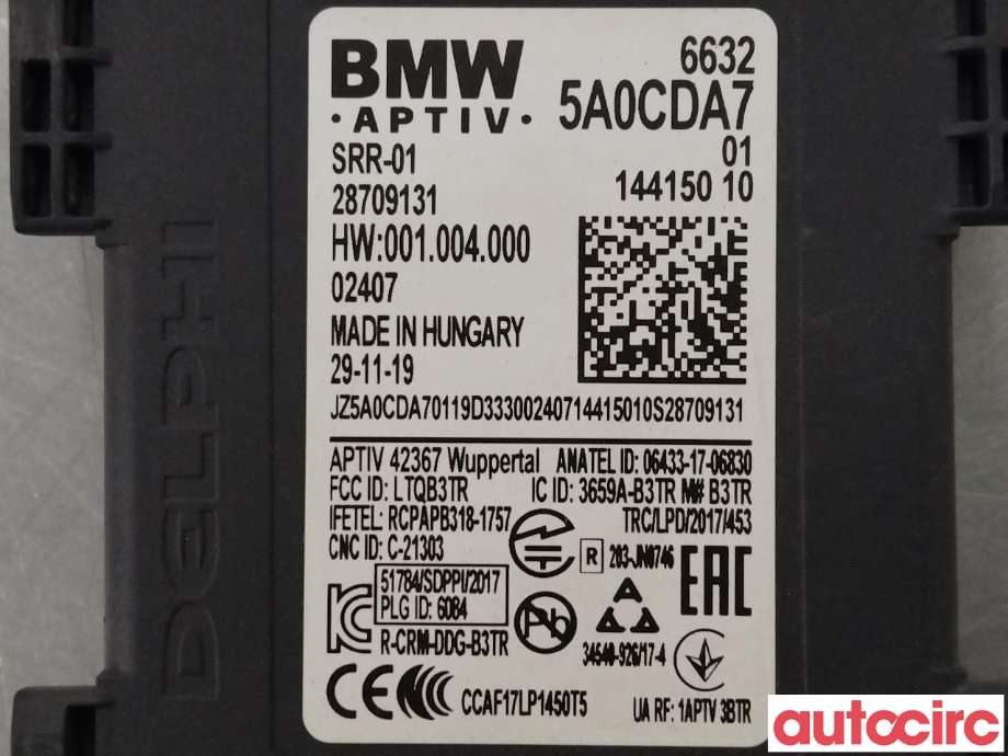 Sensor radar til BMW 5-Serie 2017-->> (G30/G31) (G30/G31) (BMW|66325A340C0|66325A0CDA7)