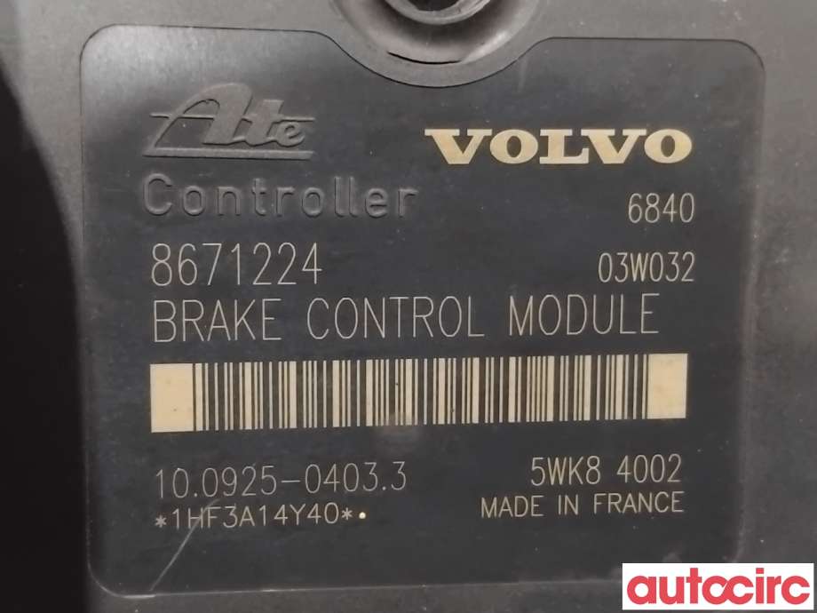 ABS sentral til Volvo V70 2000-2004 (Type II, Fase 1) (VOLVO|8671454|100204-03674|8671224)