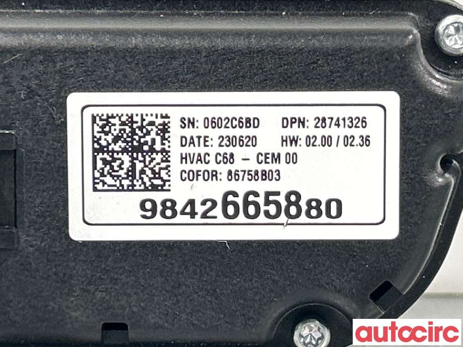 Varmeapparat betjening til Opel Mokka E 2020-->> (Type II)  (OPEL|9842665880)