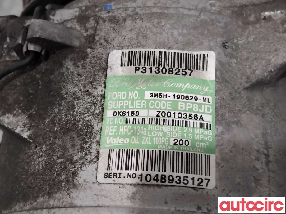 Aircondition kompressor til Volvo S40 2008-2012 (Type II, Fase 2)  (VOLVO|36001118|3M5H-19D629-ML|31308257)