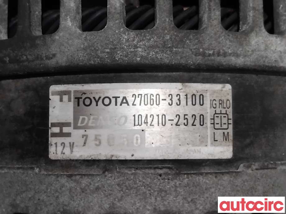 Dynamo til Toyota Urban Cruiser 2009-2014 (TOYOTA|2706033100|104210-2520|27060-33100)