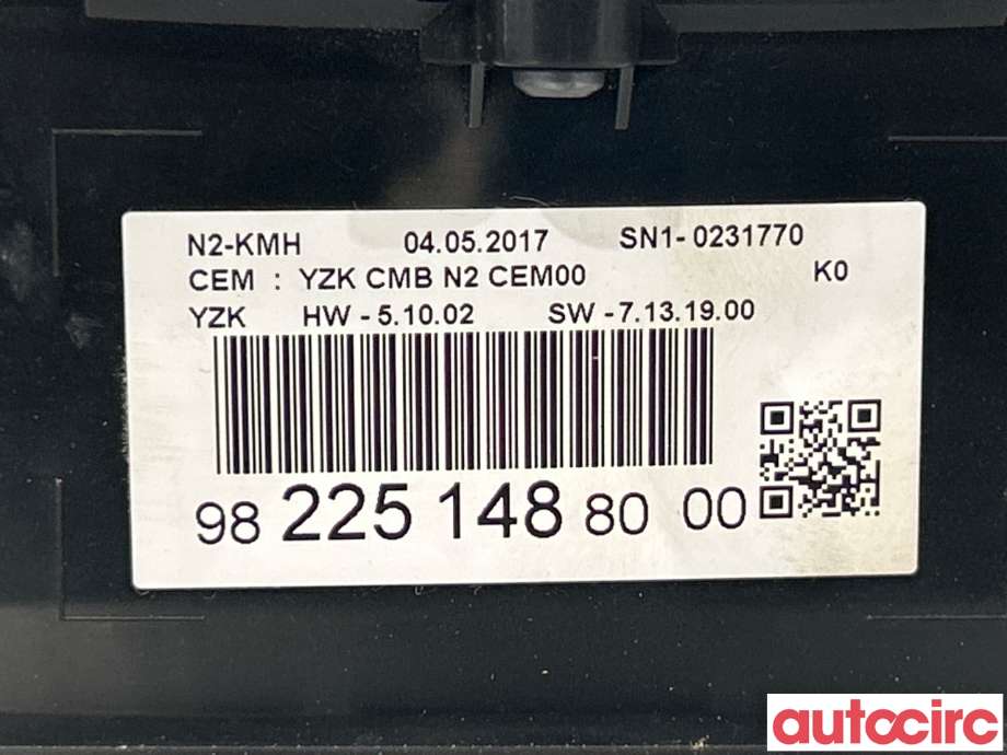 Instrumentpanel til Toyota Proace 2016-->> (Type II)  (TOYOTA|SU001A7529|9822514880)