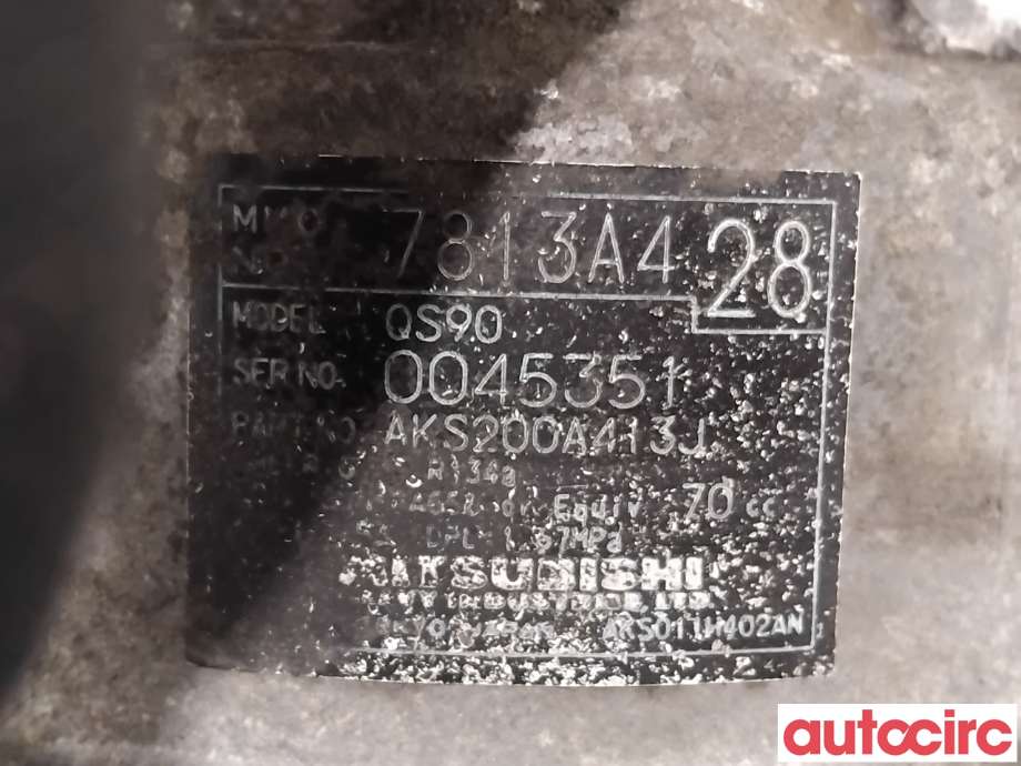 Aircondition kompressor til Mitsubishi Outlander 2010-2012 (Type II, Fase 2)  (MITSUBISHI|7813A428|AKS200A413J)
