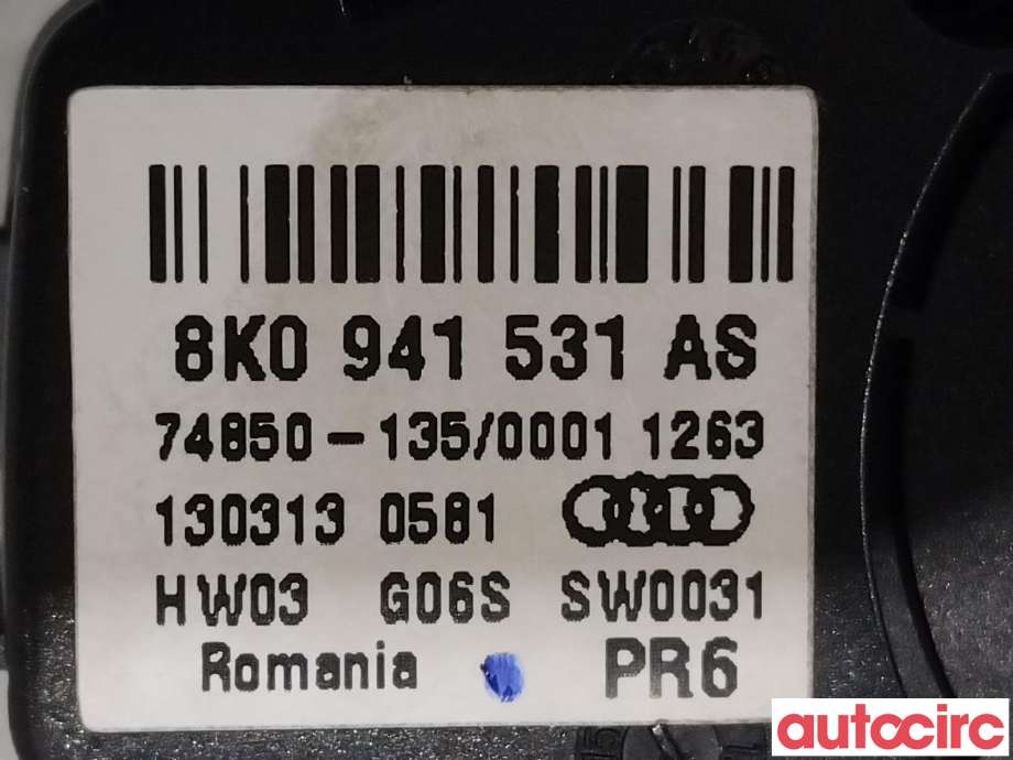 Bryter lys til Audi A5 2007-2016 (Type I) (AUDI|8K0941531AS|74850-135)