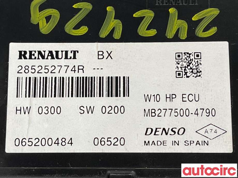 Styreenhet klima/aircondition til Renault Zoe 2013-2019 (Fase 1)  (RENAULT|285252774R)
