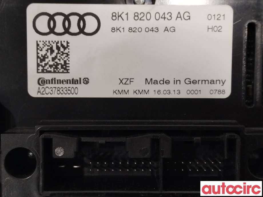 Varmeapparat betjening til Audi A5 2007-2016 (Type I)  (AUDI|8K1820043AG|)