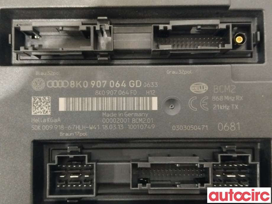Styreenhet comfort (BCM) til Audi A5 2007-2016 (Type I)  (AUDI|8K0907064HJ|8K0907064GD)