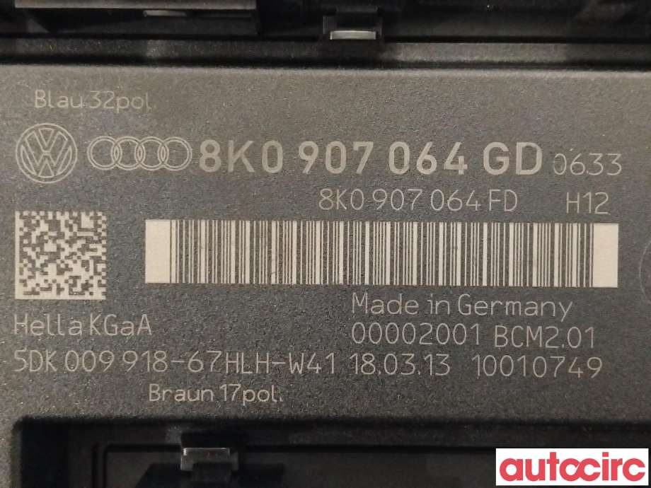 Styreenhet comfort (BCM) til Audi A5 2007-2016 (Type I)  (AUDI|8K0907064HJ|8K0907064GD)