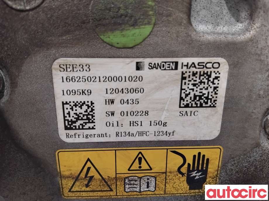 Aircondition kompressor til MG ZS EV 2022-->> (Type I, Fase 2)  (MG|12043060|)
