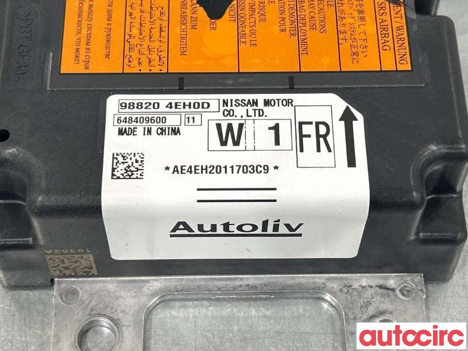 Airbag elektronikk til Nissan Qashqai 2014-2021 (Type II) (NISSAN|K88204EH0D|988204EH0D)