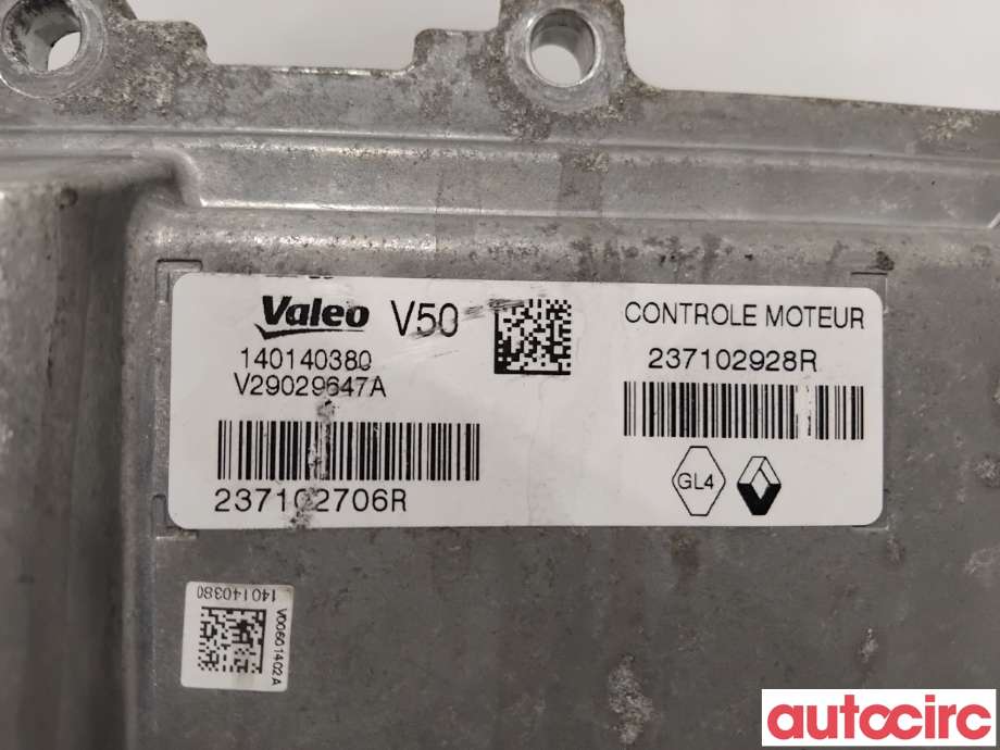 Styreenhet motor til Renault Clio 2012-2016 (Type IV, Fase 1)  (RENAULT|237102928R|V29029647A)