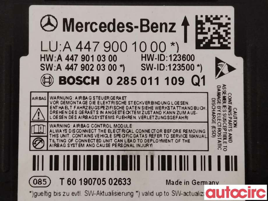 Airbag elektronikk til Mercedes Vito 2014-->> (W447) (W447) (MERCEDES|A4479001000)