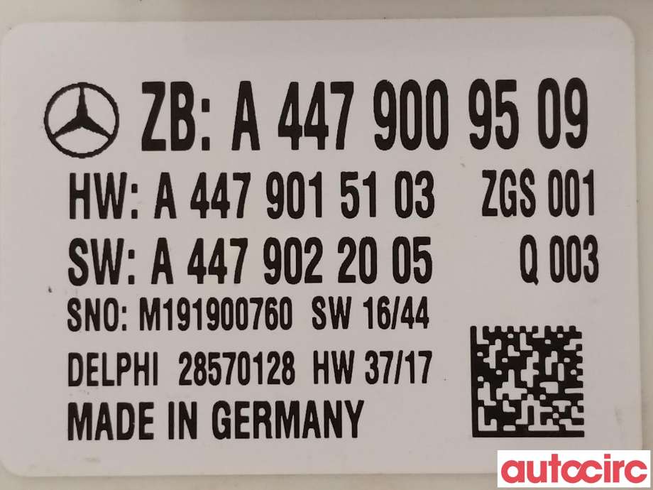 Styreenhet diverse til Mercedes Vito 2014-->> (W447) (W447) (MERCEDES|A4479009509)