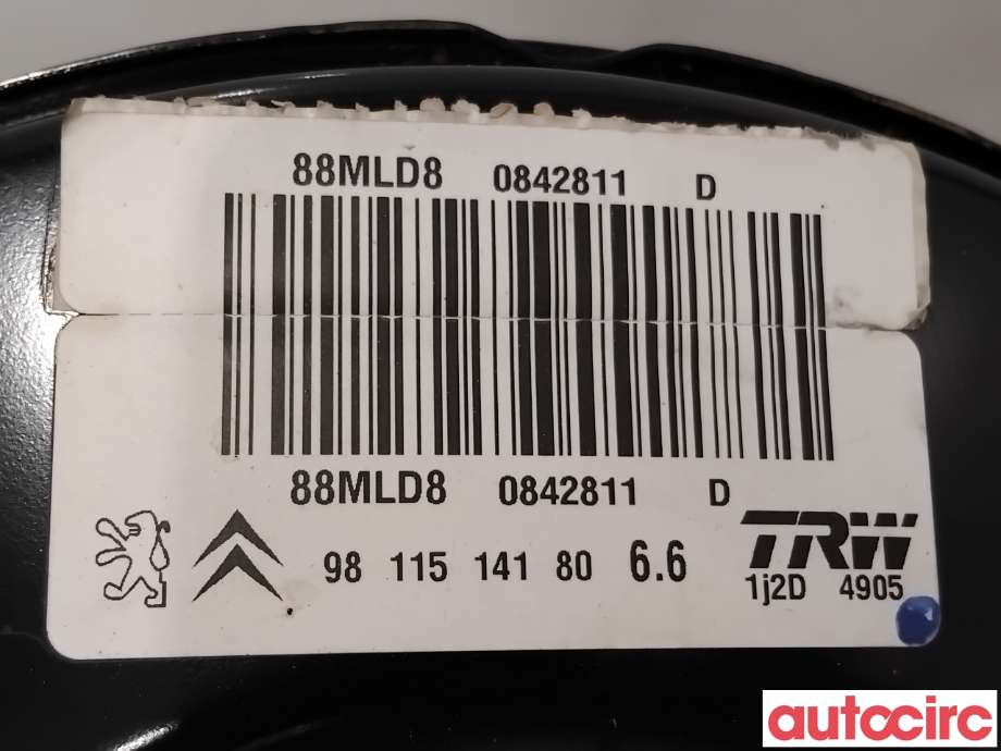 Bremsekraft-forsterker til Peugeot 2008 2013-2019 (Type I) (PEUGEOT|1609895680||9811514180)