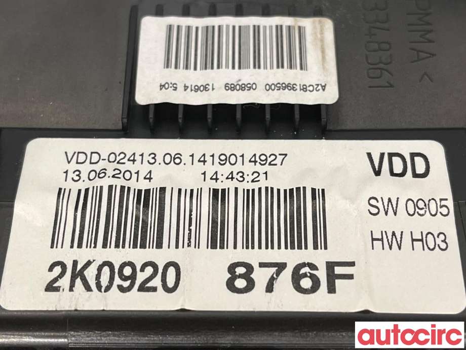 Instrumentpanel til VW Caddy 2010-2015 (Type III, Fase 2) (VOLKSWAGEN|2K0920876F)
