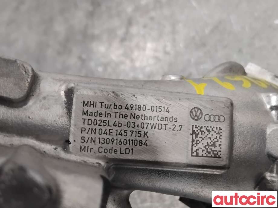 Turbo til Audi A4 2015-2019 (Type V, Fase 1) (B9) (B9) (AUDI|04E145722HX|49180-01514|04E145722H)