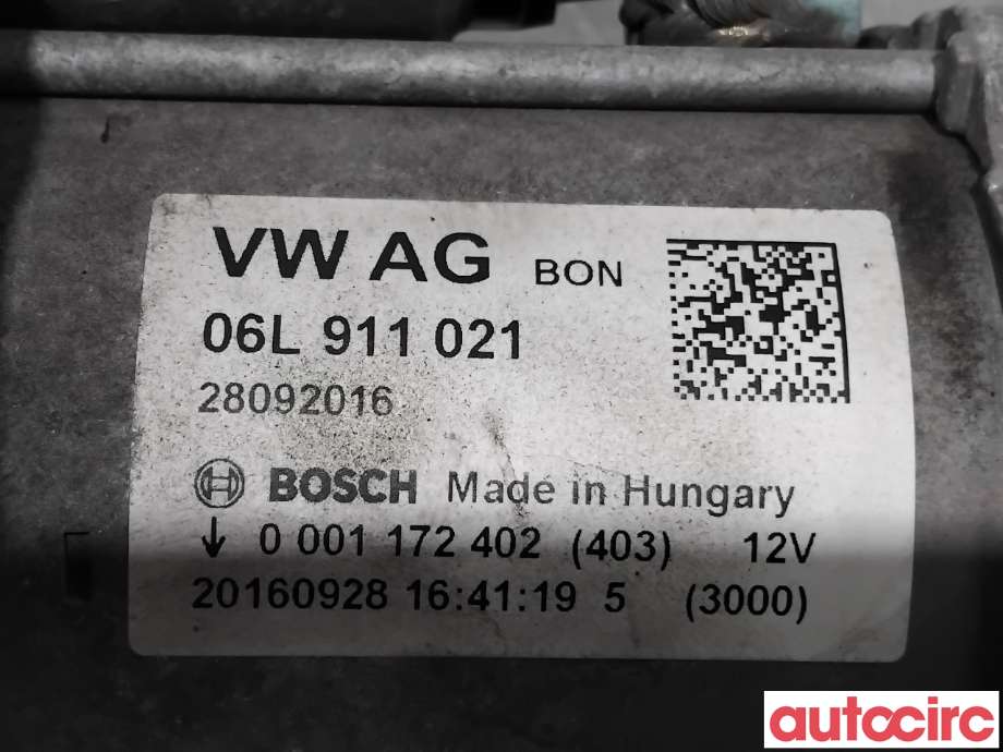Starter diesel til Audi A4 2015-2019 (Type V, Fase 1) (B9) (B9) (AUDI|06L911021X|0001172402|06L911021)